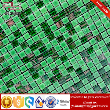 La fábrica de China suministra el azulejo de piso mezclado verde Caliente - derrite el azulejo de mosaico